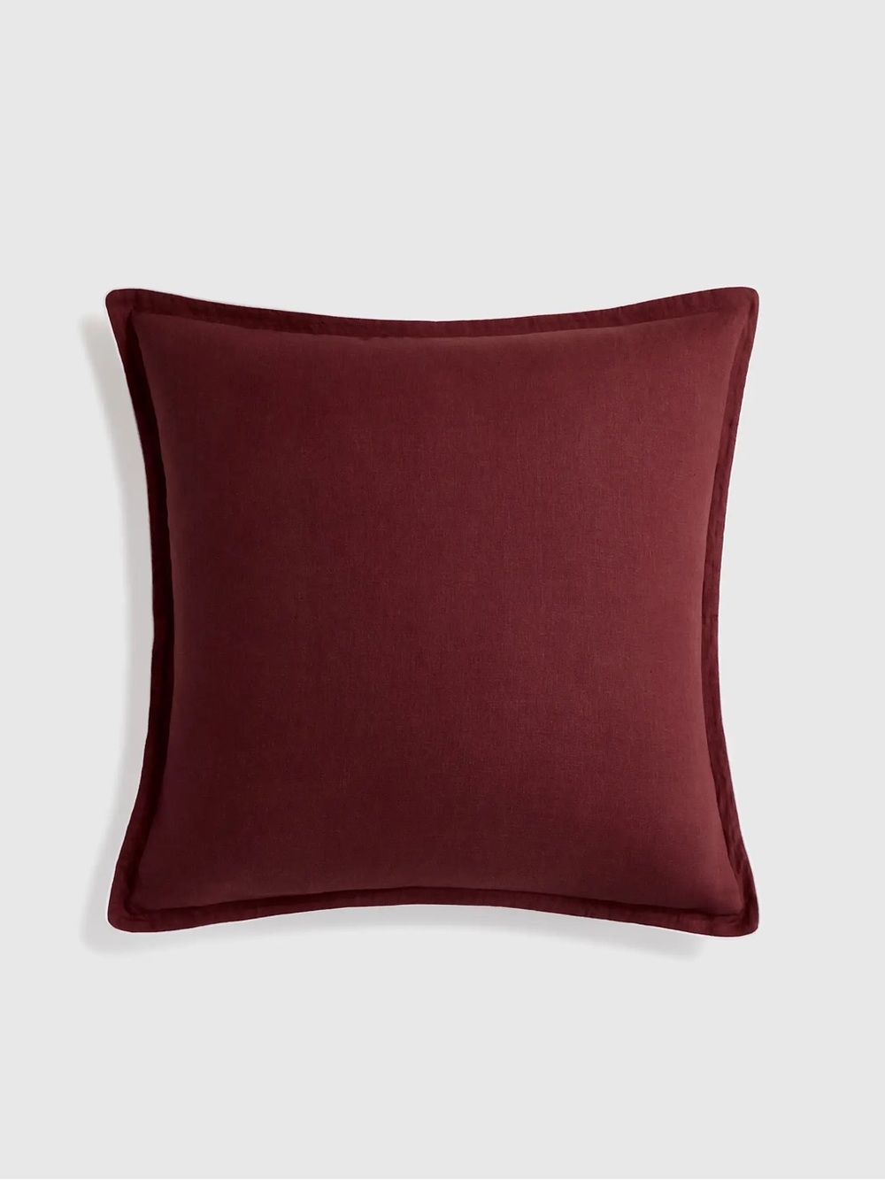 NWOT Quince European Linen Piped Euro Sham Burgundy/White - 26x26 - Picture 3 of 3